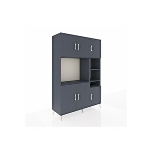 Hyperion Gardrop 10 Raflı 6 Kapaklı 132x44x195 Antrasit-antrasit