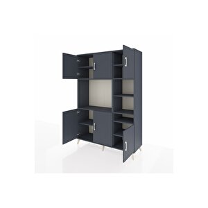 Hyperion Gardrop 10 Raflı 6 Kapaklı 132x44x195 Antrasit-antrasit