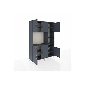 Hyperion Gardrop 10 Raflı 6 Kapaklı 132x44x195 Antrasit-antrasit