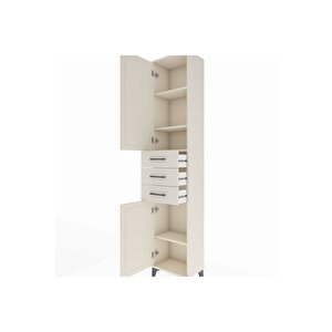 Arges Dolap 4 Raflı 3 Çekmeceli 2 Kapaklı 44x30x221 Aytaşı-aytaşı