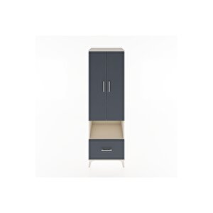Hyperion Dolap 5 Raflı Tek Çekmeceli 2 Kapaklı 60x44x195 Aytaşı-antrasit