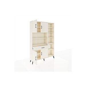 Arges Gardrop 10 Raflı Tek Çekmeceli 4 Kapaklı 132x30x195 Aytaşı-aytaşı