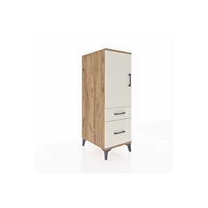 Kronos Dolap 2 Raflı 2 Çekmeceli Tek Kapaklı 44x59x134 Çam-aytaşı