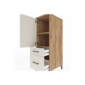 Kronos Dolap 2 Raflı 2 Çekmeceli Tek Kapaklı 44x59x134 Çam-aytaşı
