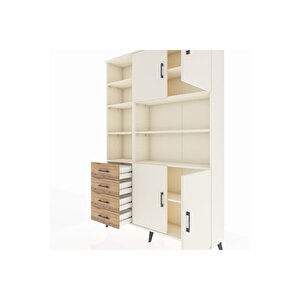 Arges Dolap 9 Raflı 4 Çekmeceli 4 Kapaklı 132x30x195 Aytaşı-aytaşı/çam