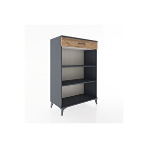Hyperion Dolap 2 Raflı Tek Çekmeceli 88x44x134 Antrasit-çam