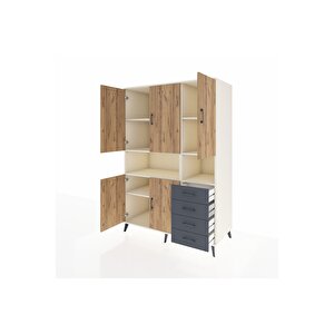 Kronos Dolap 7 Raflı 4 Çekmeceli 5 Kapaklı 132x59x195 Aytaşı-çam/antrasit