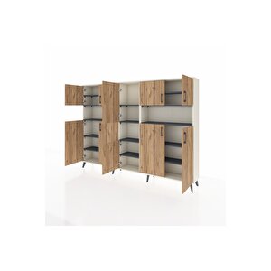 Arges Dolap 14 Raflı 10 Kapaklı 220x30x163 Aytaşı-çam/antrasit