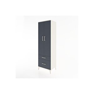 Hyperion Dolap 2 Raflı 2 Çekmeceli Tek Askılı 60x44x195 Aytaşı-antrasit