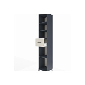 Hyperion Dolap 4 Raflı Tek Çekmeceli 44x44x243 Antrasit-aytaşı