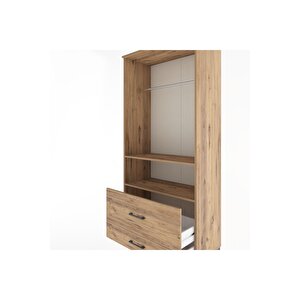 Hyperion Dolap 2 Raflı 2 Çekmeceli Tek Askılı 88x44x195 Çam-çam