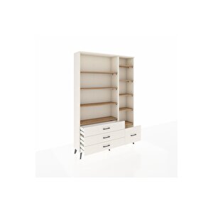 Arges Dolap 9 Raflı 4 Çekmeceli  132x30x195 Aytaşı-çam/aytaşı