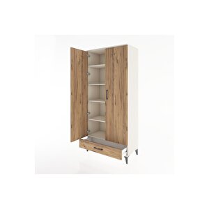 Hyperion Dolap 5 Raflı Tek Çekmeceli 2 Kapaklı 88x44x195 Aytaşı-çam
