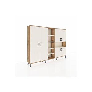 Arges Dolap 13 Raflı 6 Kapaklı 220x30x163 Çam-aytaşı