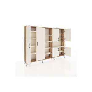 Arges Dolap 13 Raflı 6 Kapaklı 220x30x163 Çam-aytaşı