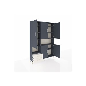 Arges Dolap 10 Raflı 2 Çekmeceli 5 Kapaklı 132x30x195 Antrasit-antrasit/aytaşı