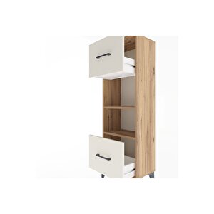 Arges Dolap 2 Raflı 2 Çekmeceli 44x30x134 Çam-aytaşı