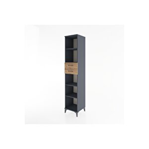 Hyperion Dolap 4 Raflı 2 Çekmeceli 44x44x221 Antrasit-çam