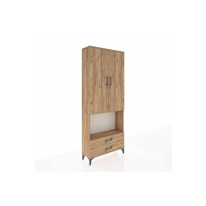 Arges Dolap 3 Raflı 2 Çekmeceli Tek Askılı 88x30x221 Çam-çam
