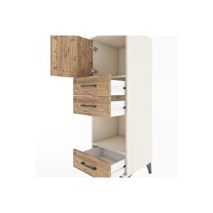 Hyperion Dolap 2 Raflı 3 Çekmeceli Tek Kapaklı 44x44x134 Aytaşı-çam
