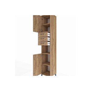 Hyperion Dolap 4 Raflı 3 Çekmeceli 2 Kapaklı 44x44x243 Çam-çam