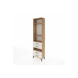 Arges Dolap 4 Raflı 4 Çekmeceli 60x30x221 Çam-aytaşı