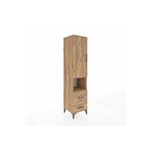 Hyperion Dolap 4 Raflı 2 Çekmeceli Tek Kapaklı 44x44x195 Çam-çam