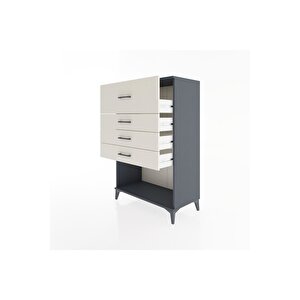 Hyperion Dolap 4 Çekmeceli 88x44x134 Antrasit-aytaşı