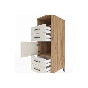 Kronos Dolap 2 Raflı 4 Çekmeceli Tek Kapaklı 44x59x134 Çam-aytaşı