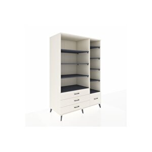Kronos Dolap 9 Raflı 4 Çekmeceli  132x59x195 Aytaşı-antrasit/aytaşı