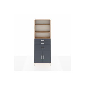 Arges Dolap 4 Raflı 3 Çekmeceli 2 Kapaklı 88x30x243 Çam-antrasit