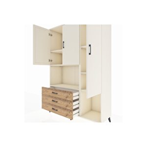 Hyperion Dolap 6 Raflı 3 Çekmeceli 3 Kapaklı 132x44x195 Aytaşı-aytaşı/çam