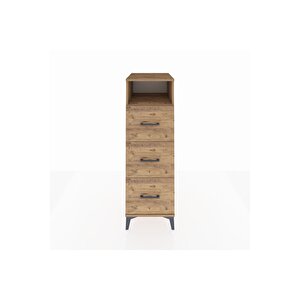 Kronos Dolap Tek Raflı 3 Çekmeceli 44x59x134 Çam-çam