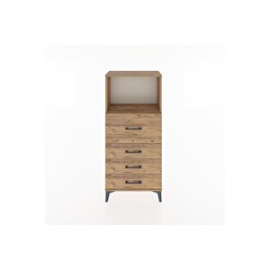 Hyperion Dolap Tek Raflı 4 Çekmeceli 60x44x134 Çam-çam
