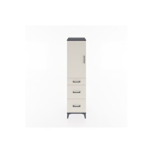 Hyperion Dolap 2 Raflı 3 Çekmeceli Tek Kapaklı 44x44x182 Antrasit-aytaşı