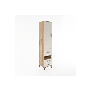 Hyperion Dolap 3 Raflı 3 Çekmeceli Tek Askılı 44x44x221 Çam-aytaşı