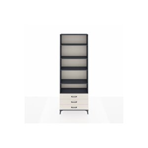 Arges Dolap 5 Raflı 3 Çekmeceli 88x30x243 Antrasit-aytaşı