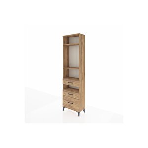 Arges Dolap 4 Raflı 3 Çekmeceli 60x30x221 Çam-çam