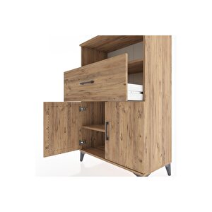 Hyperion Dolap 2 Raflı Tek Çekmeceli 2 Kapaklı 88x44x134 Çam-çam