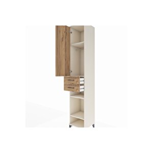 Hyperion Dolap 4 Raflı 2 Çekmeceli Tek Askılı 44x44x243 Aytaşı-çam