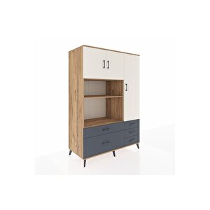 Kronos Dolap 7 Raflı 5 Çekmeceli 3 Kapaklı 132x59x195 Çam-aytaşı/antrasit