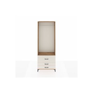 Arges Dolap Tek Raflı 3 Çekmeceli Tek Askılı 88x30x243 Çam-aytaşı