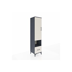 Hyperion Dolap 5 Raflı Tek Çekmeceli Tek Kapaklı 44x44x195 Antrasit-aytaşı