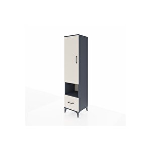 Hyperion Dolap 5 Raflı Tek Çekmeceli Tek Kapaklı 44x44x195 Antrasit-aytaşı