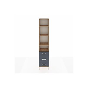 Arges Dolap 4 Raflı 3 Çekmeceli 44x30x221 Çam-antrasit