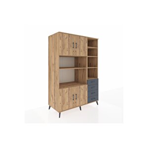 Kronos Dolap 9 Raflı 4 Çekmeceli 4 Kapaklı 132x59x195 Çam-çam/antrasit