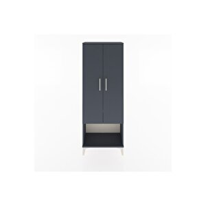 Arges Dolap Tek Raflı 2 Kapaklı Tek Askılı 60x30x163 Antrasit-antrasit