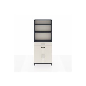 Arges Dolap 4 Raflı 2 Çekmeceli 2 Kapaklı 88x30x221 Antrasit-aytaşı