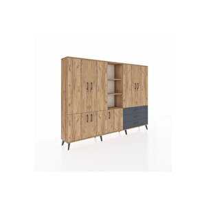 Arges Dolap 11 Raflı 3 Çekmeceli 7 Kapaklı 220x30x163 Çam-çam/antrasit