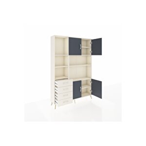 Arges Dolap 8 Raflı 4 Çekmeceli 4 Kapaklı 132x30x195 Aytaşı-antrasit/aytaşı